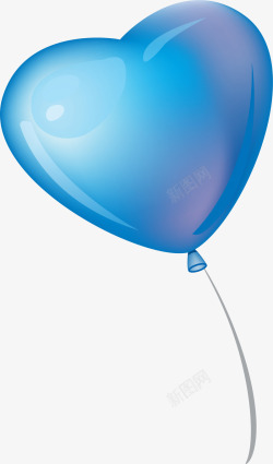 蓝色情人节爱心气球素材