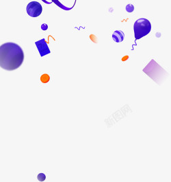 紫色漂浮元素素材