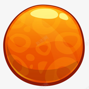 UI卡通游戏图标暗纹橘色按钮素矢量图图标