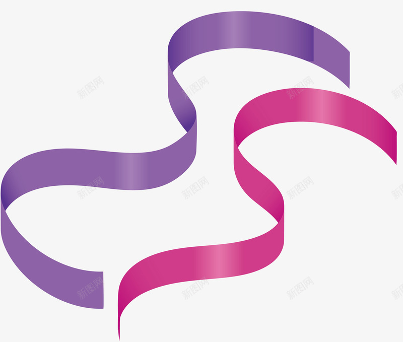 美丽的紫色丝带png免抠素材_88icon https://88icon.com 丝带 矢量png 粉色丝带 紫色丝带 飘带 飘扬丝带
