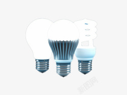 白色立体电器led灯泡产品实物素材