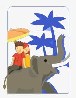大象和椰子树素材