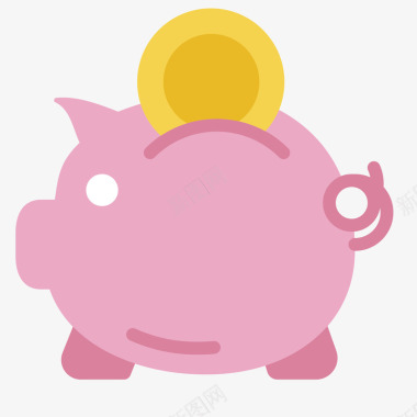 粉色猪钱罐图标图标