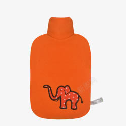 橙色卡通大象热水袋素材