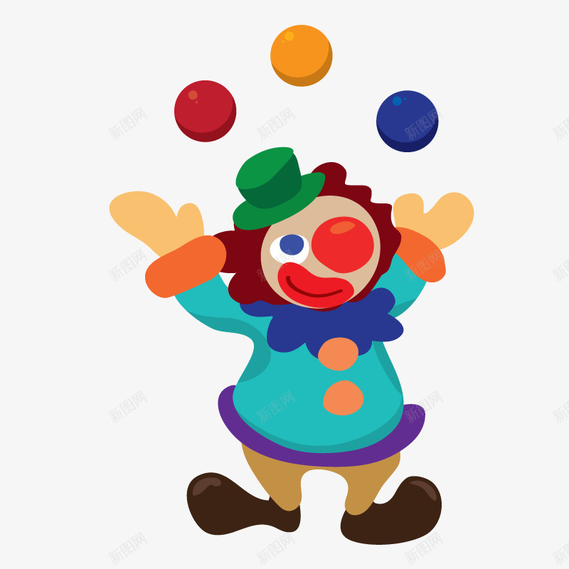 表演转球的小丑png免抠素材_88icon https://88icon.com 卡通形象 小丑 彩色 游戏 绘画图案 表演 转球 马戏团