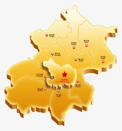 金色北京地图素材