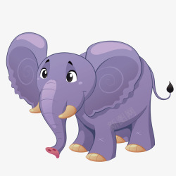 动物紫色大象矢量图素材