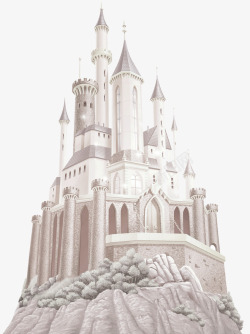 灰色大气城堡装饰图案素材