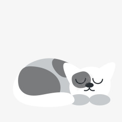 灰色睡觉的猫矢量图素材