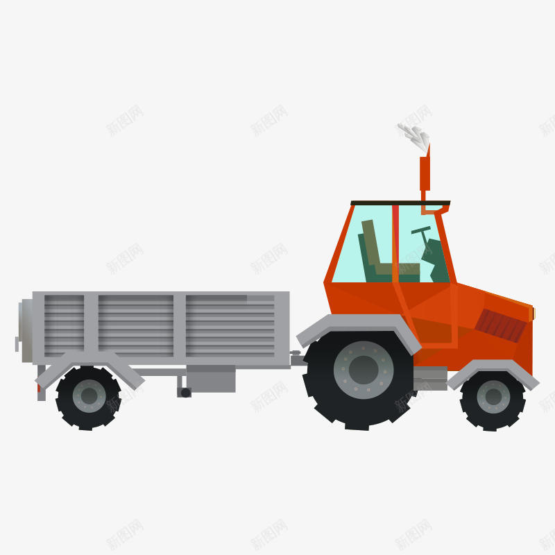 农场里的拖拉机png免抠素材_88icon https://88icon.com 交通工具 车辆 轮胎