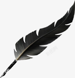 亮黑色钢笔羽毛钢笔高清图片