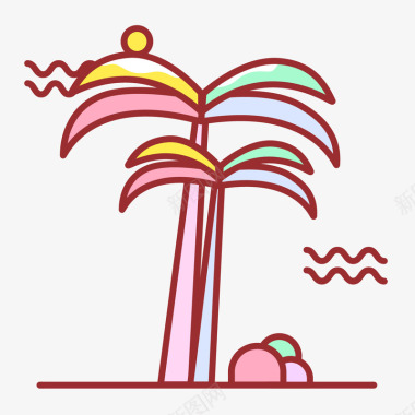 扁平化椰树图标图标