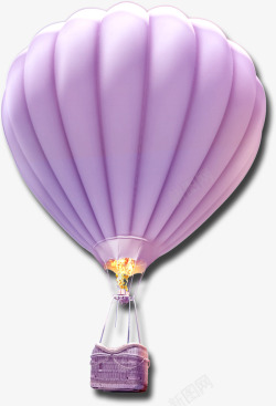 紫色情人节漂浮热气球素材