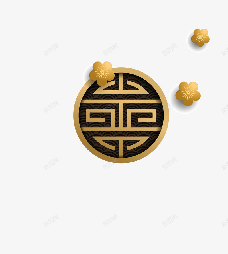 金色黑色微立体装饰图案png免抠素材_88icon https://88icon.com 3D立体 吉祥 微立体 新式雕花 矢量图案 装饰 金色 黑色