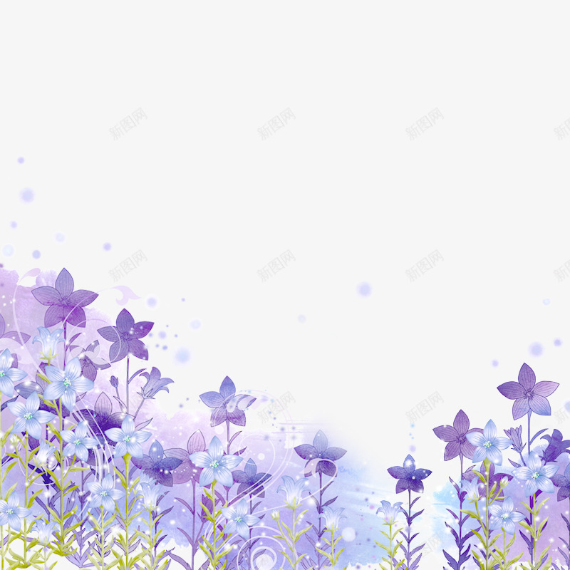 梦幻紫色花朵背景png免抠素材_88icon https://88icon.com 手绘 梦幻 水墨 紫色 背景 花朵