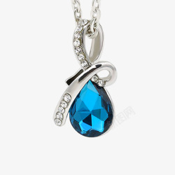 蓝色宝石纯银项链素材