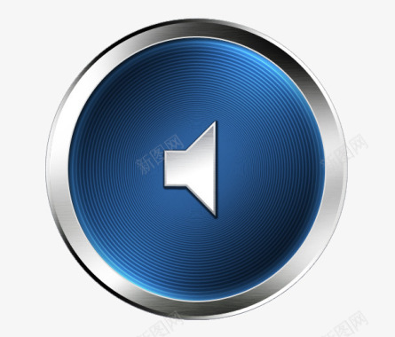 蓝色水晶按钮音量图标图标