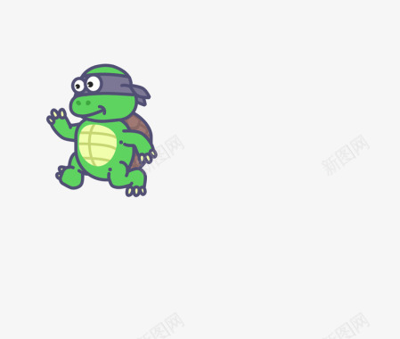 乌龟生日卡扁平化乌龟矢量图图标图标