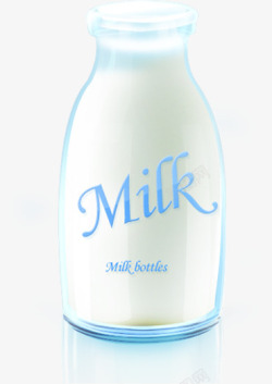 白色牛奶瓶开学季素材
