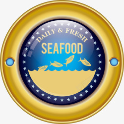 黄色大气徽章勋章素材