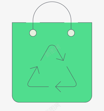 回收利用绿色环保袋图标图标