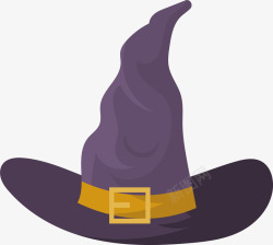 紫色魔法女巫帽子矢量图素材