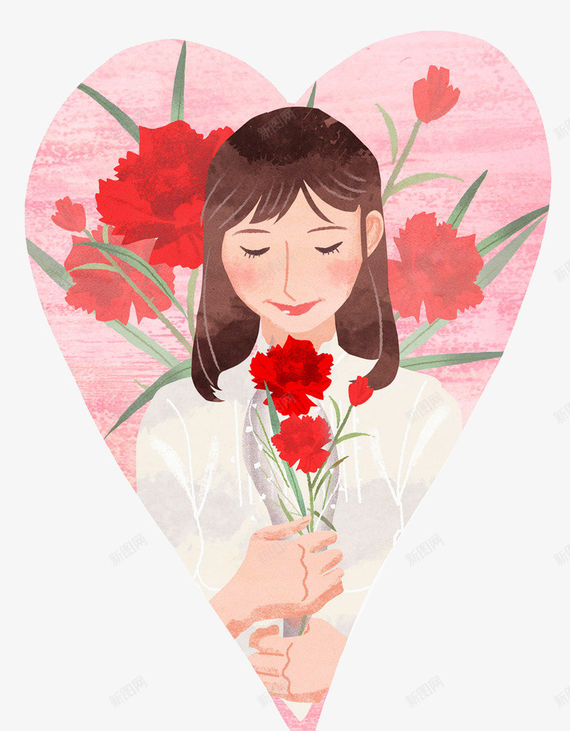 手绘可爱插图母亲节手拿康乃馨的png免抠素材_88icon https://88icon.com 人物插图 人物插画 可爱 妈妈 康乃馨 手绘 手绘可爱插图母亲节手拿康乃馨的妈妈免费下载 母亲节