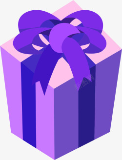 紫色打包礼物盒子矢量图素材