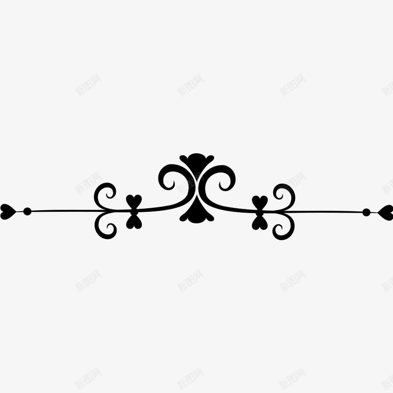 欧式黑色对称花纹png免抠素材_88icon https://88icon.com 大气 欧式 花纹 高端 黑色