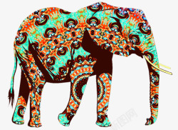 花纹大象艺术图案素材