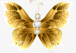 金色钻石蝴蝶装饰素材