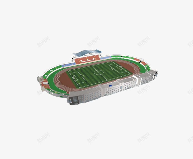 体育中心3D模型png免抠素材_88icon https://88icon.com 3D 体育中心 操场 模型