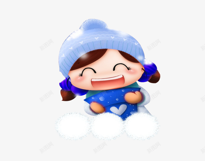 玩雪球的女孩png免抠素材_88icon https://88icon.com 人物 创意卡通 卡通人物 卡通女孩 卡通表情 白色 蓝色 雪 雪球
