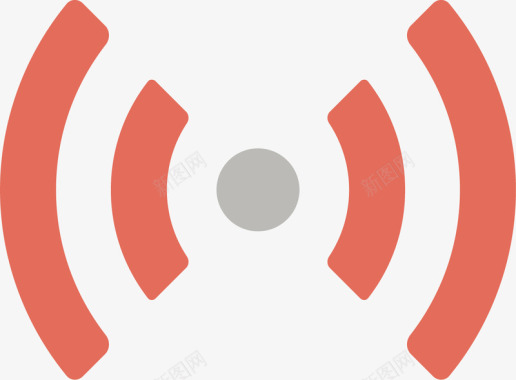 圆弧形对称的wifi信号图标图标