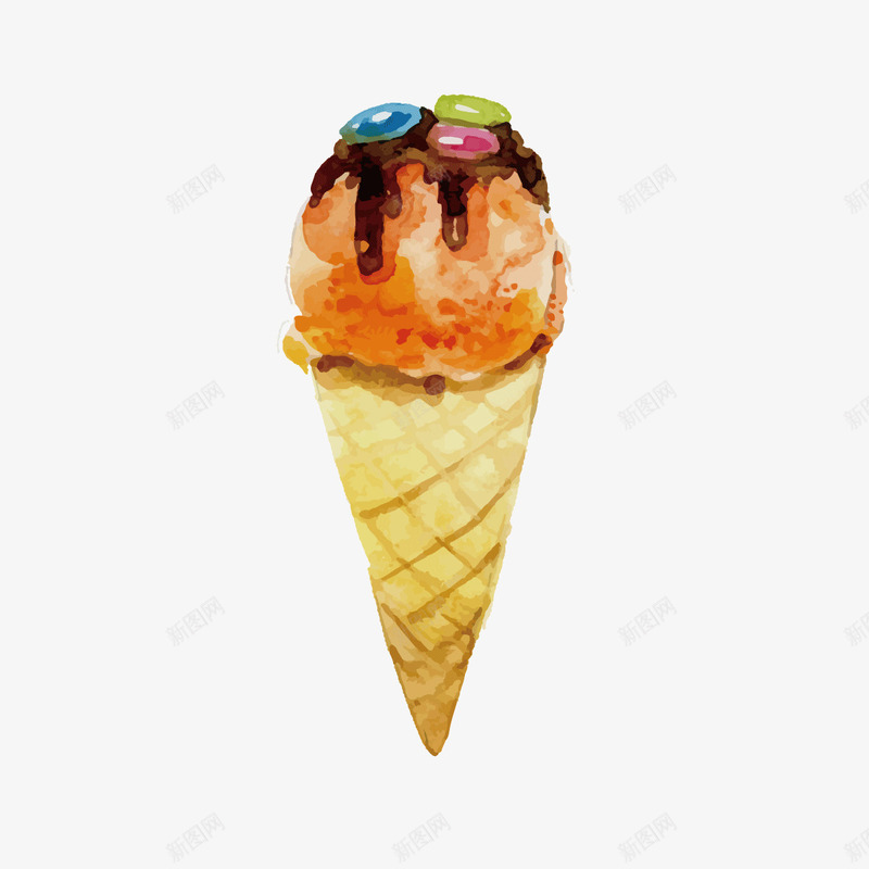灰色彩绘糖果冰淇淋矢量图ai免抠素材_88icon https://88icon.com 卡通手绘 彩色 水墨 甜品 糖果 矢量图