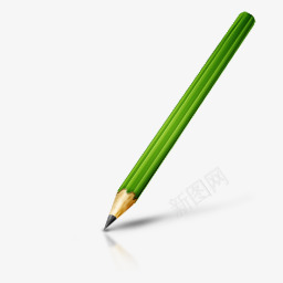 立体图标手绘绿铅笔图标