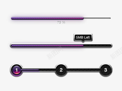 紫色科技感进度条PSDpng免抠素材_88icon https://88icon.com ui进度条设计 科技进度条 设计感进度条 进度条