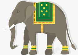 灰色泰国旅游大象矢量图素材