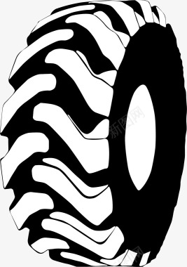 风格黑白风格立体轮胎图标图标