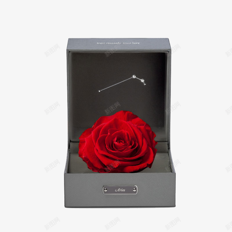 一个灰色花盒png免抠素材_88icon https://88icon.com 产品实物 免费png图片 礼盒 红玫瑰 纸盒 花盒