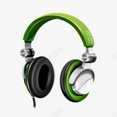 声音外放绿色质感耳麦图标图标