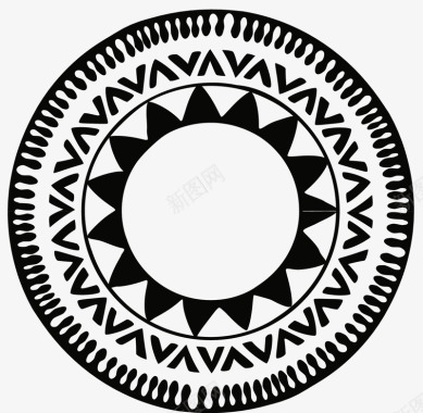 几何形黑边圆形弧形圆环图标图标