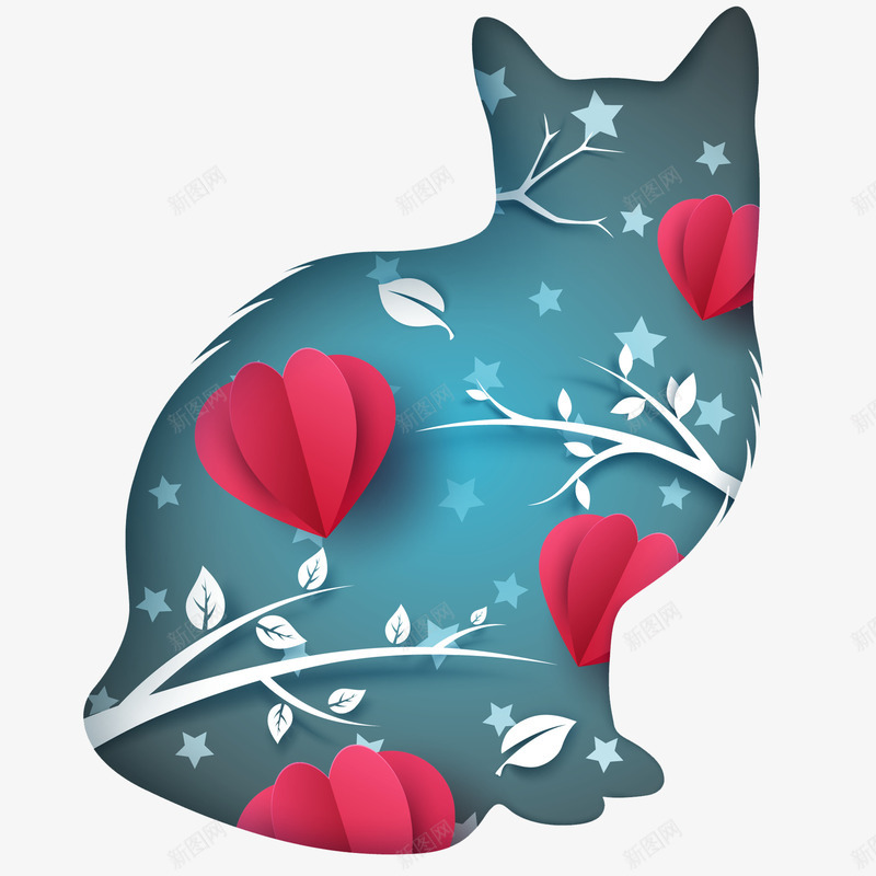 立体折纸可爱小猫矢量图ai免抠素材_88icon https://88icon.com 剪纸画 可爱 可爱小猫 小猫 折纸 汽球 立体 矢量图