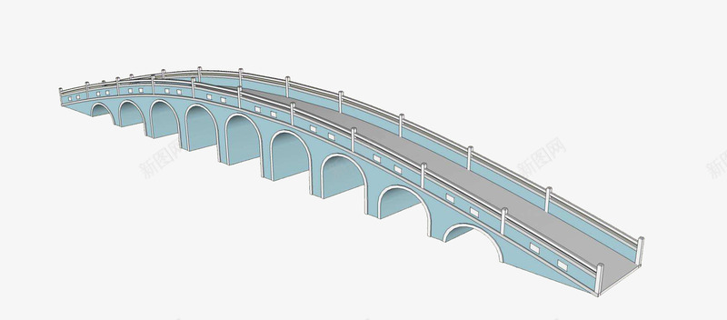 多孔拱桥png免抠素材_88icon https://88icon.com 多孔 天桥 拱桥 灰色 长