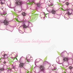 手绘紫色花朵矢量图素材