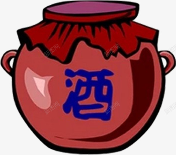 暗红色大气手绘中国风白酒坛子png免抠素材_88icon https://88icon.com 中国风 大气古典 手绘 手绘白酒 暗红色 白酒坛子 食品行业