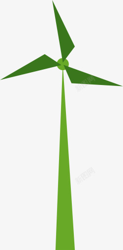 简约绿色大风车素材