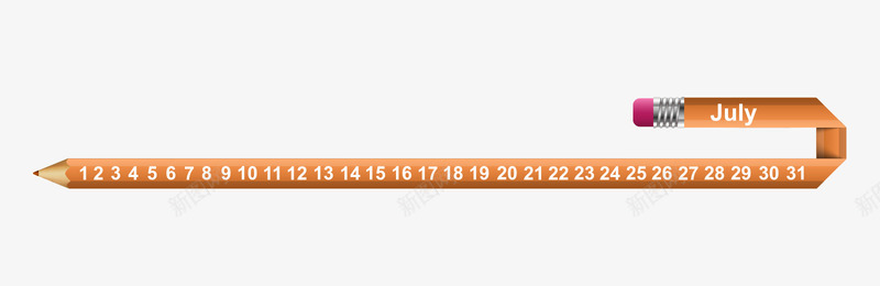 橙色铅笔2018年七月日历矢量图ai免抠素材_88icon https://88icon.com 2018年七月 2018年日历 七月日历 橙色 铅笔 铅笔日历 矢量图