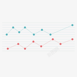 表格节点折线线型图素材