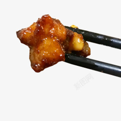 筷子夹着一块椒麻鸡素材